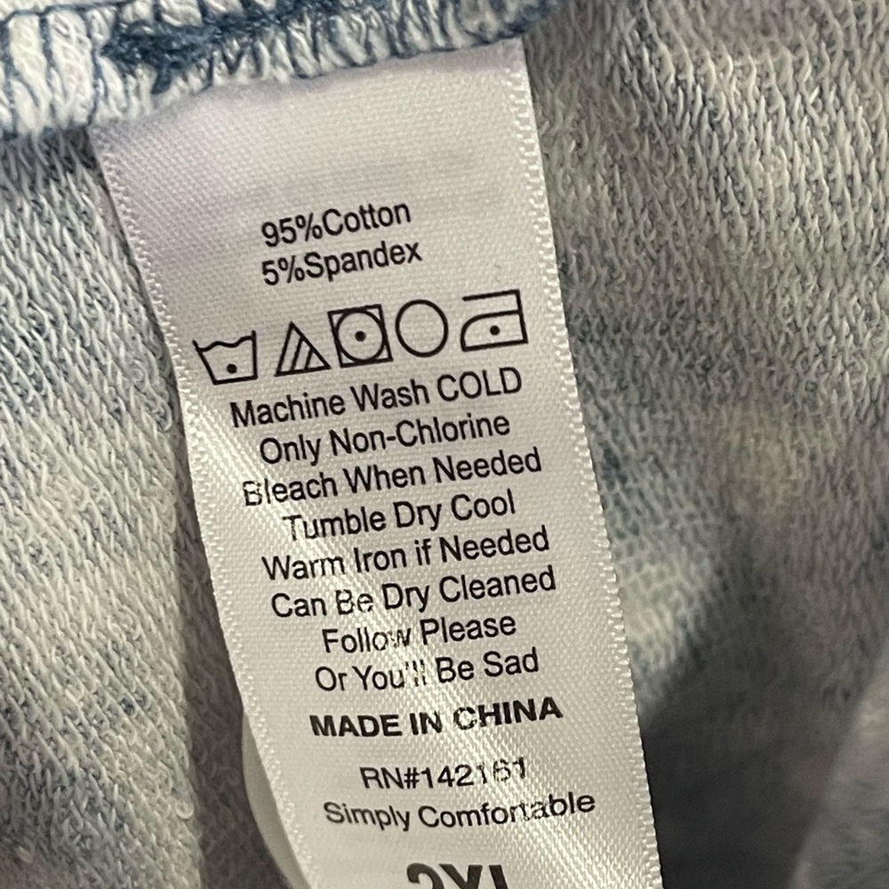 LuLaRoe 2XL Blue and White‎ Tie-Dye Sweatshirt 618 - Picture 7 of 8